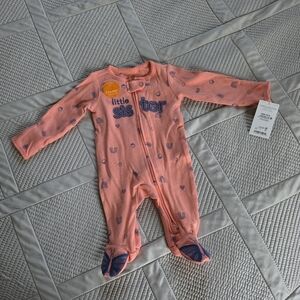🔥5 FOR $25🔥NWT Little Sister Zipper Onesie, Size Newborn